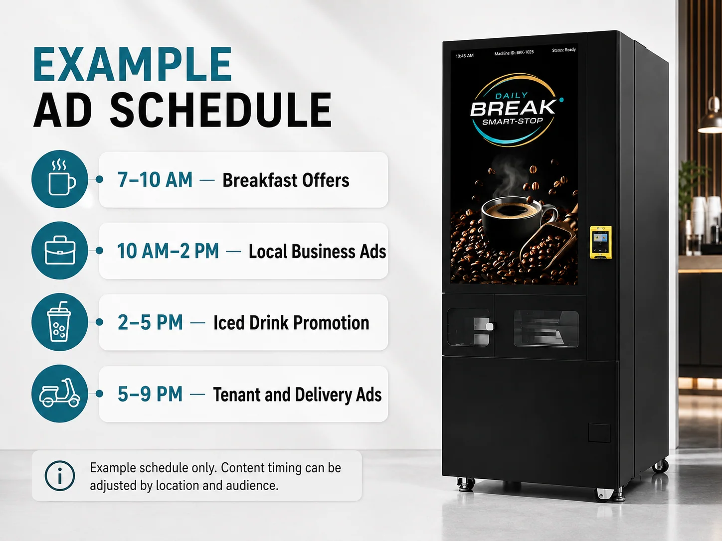 Illustrative daily advertising schedule