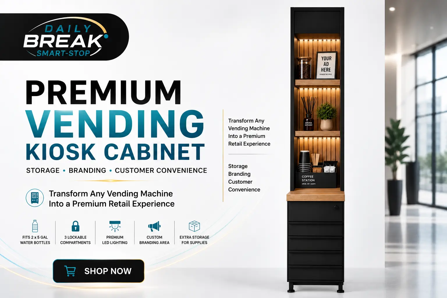 Premium Vending Kiosk Cabinet — view 1