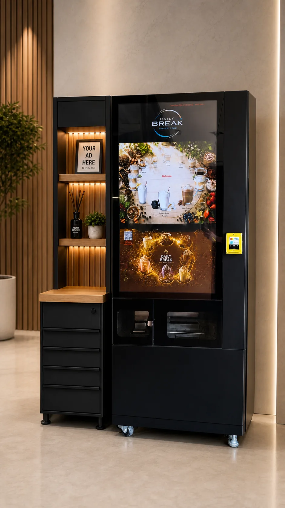 Daily Break Commercial Coffee Vending Machine with Built-In Ice Maker — view 15