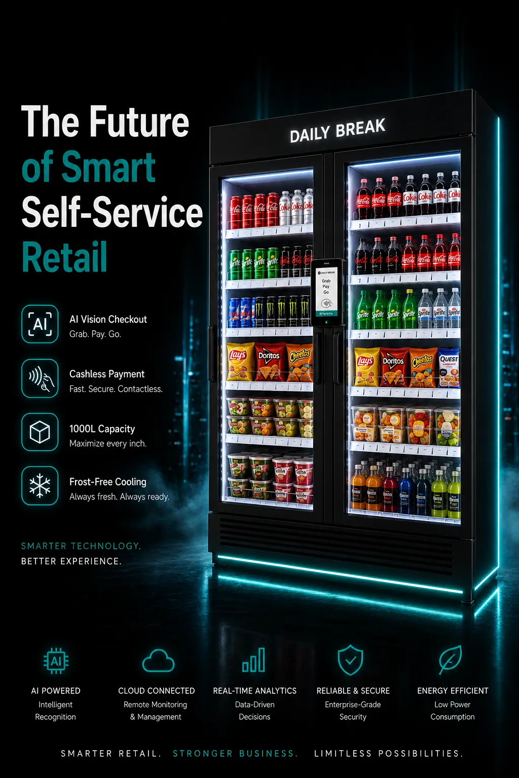 AI Smart Cooler Vending Machine – 264 Gallons (1000 L) — view 4