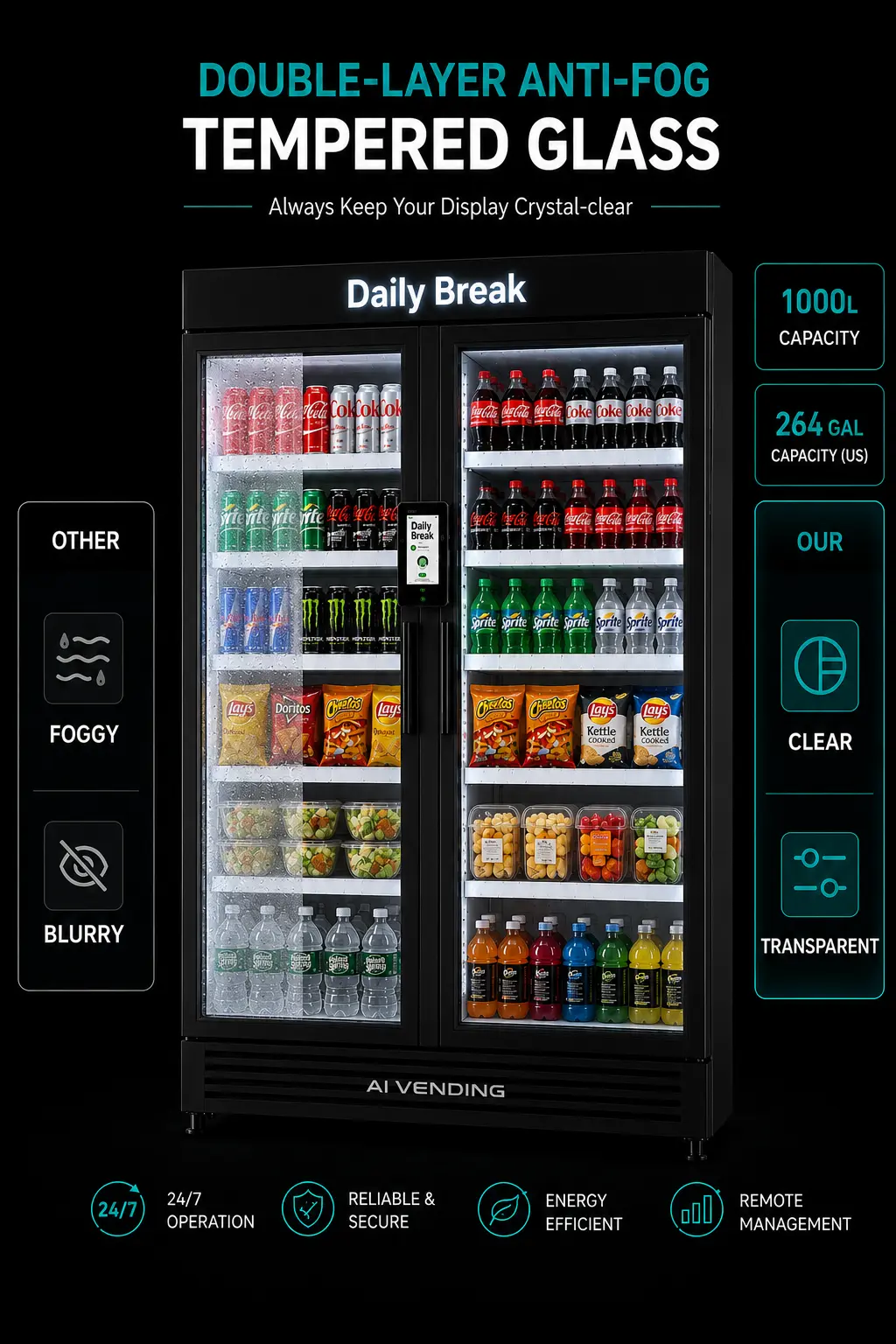 AI Smart Cooler Vending Machine – 264 Gallons (1000 L) — view 5