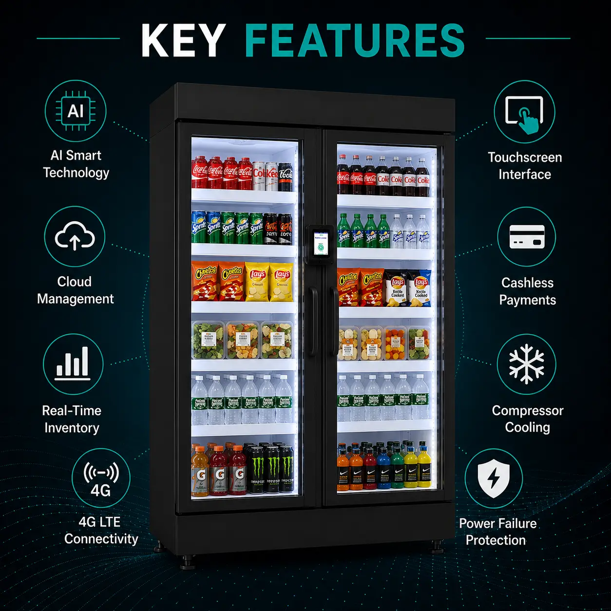 AI Smart Cooler Vending Machine – 264 Gallons (1000 L) — view 14
