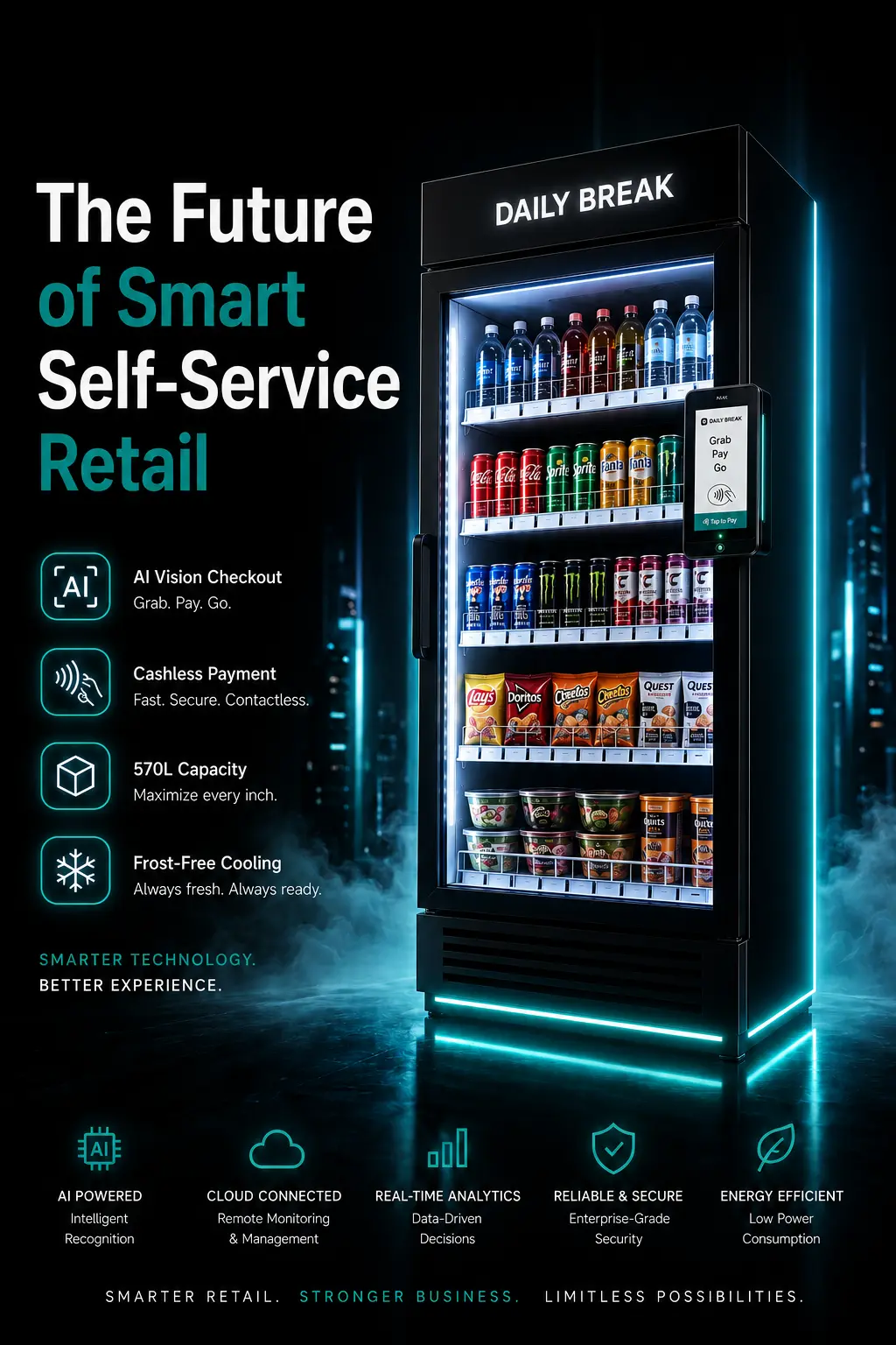 AI Smart Cooler Vending Machine – 150 Gallons (570 L) — view 4