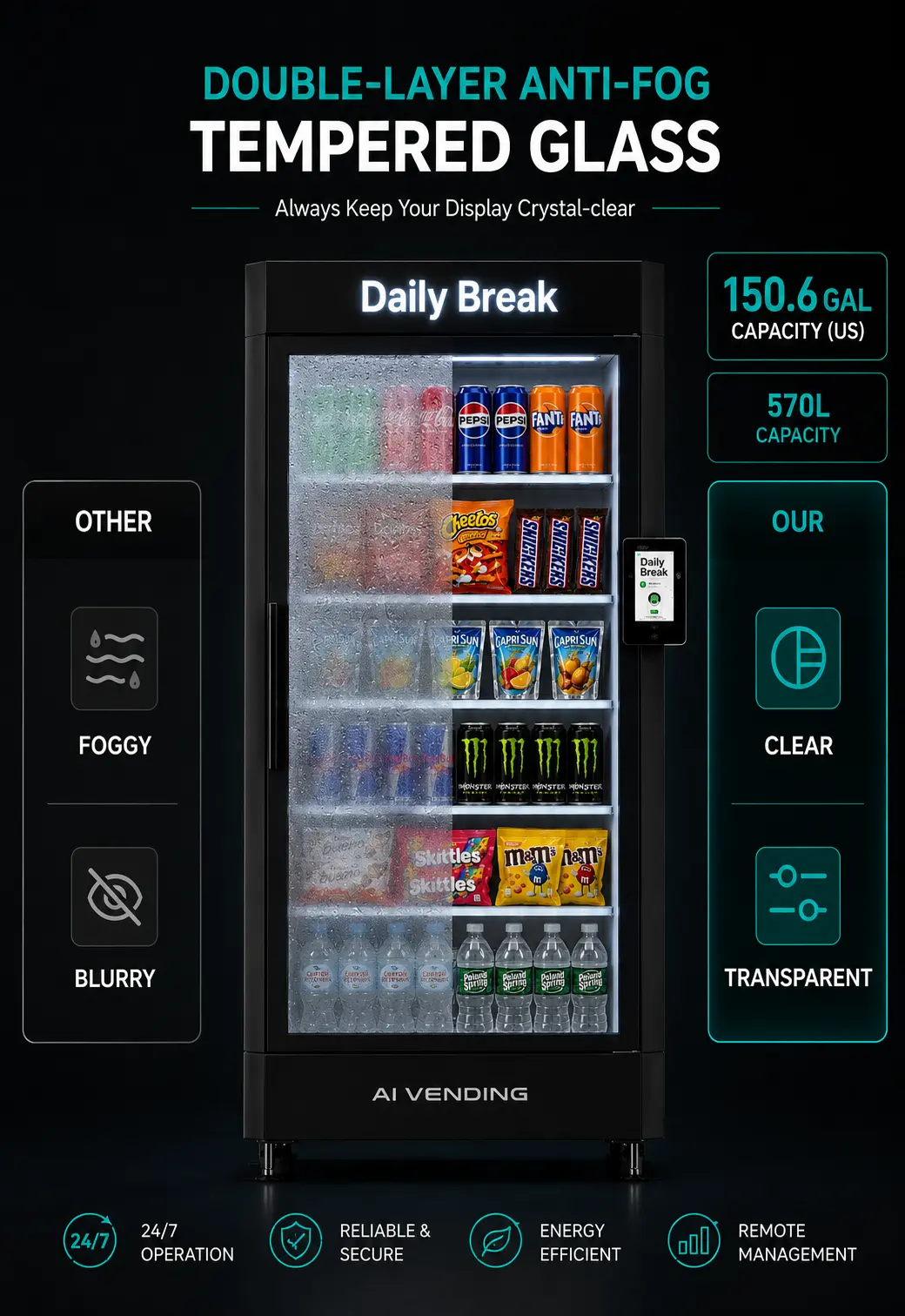 AI Smart Cooler Vending Machine – 150 Gallons (570 L) — view 5