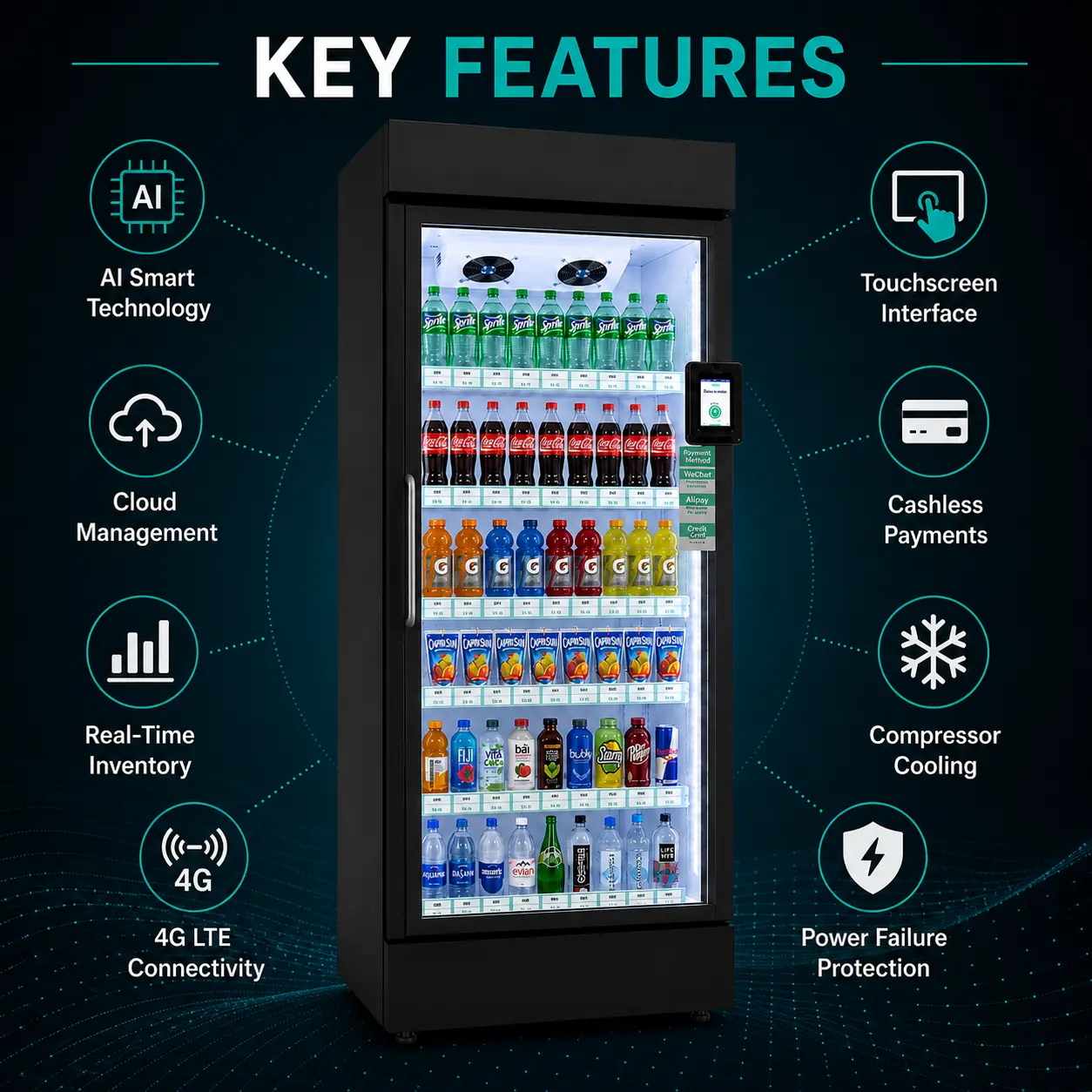 AI Smart Cooler Vending Machine – 150 Gallons (570 L) — view 12